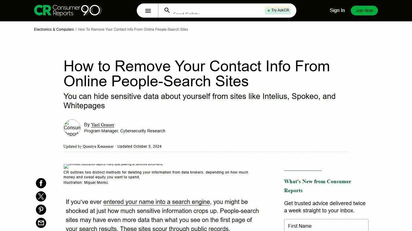 Delete Your Information From People-Search Sites - Consumer Reports