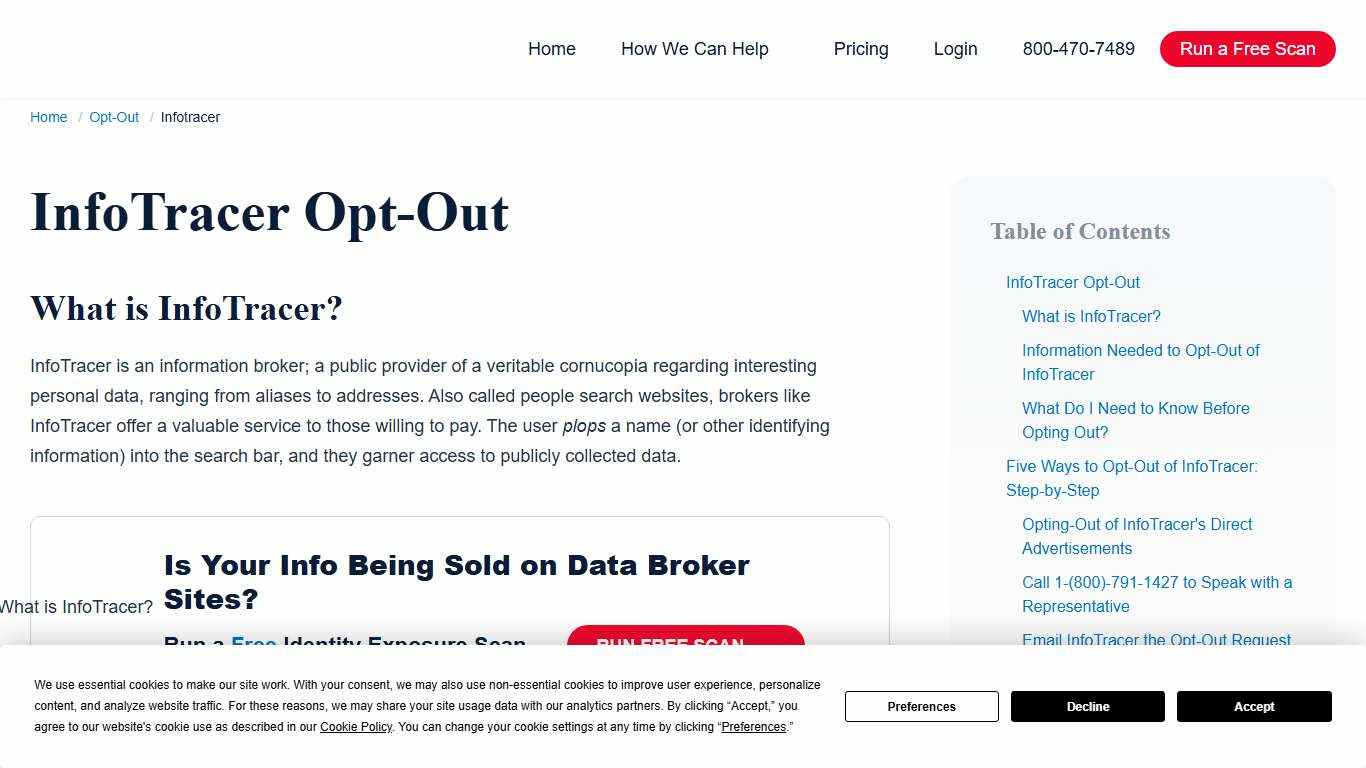 Secure your privacy: Infotracer opt-out and information removal
